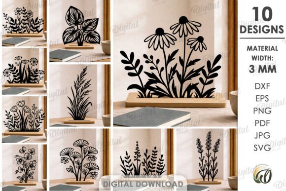 Download Flower Stands Decor Bundle Laser Cut - Stands Collection