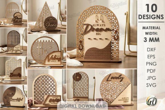 Download 3D Jewelry Display Stands Bundle Laser - Stands Collection
