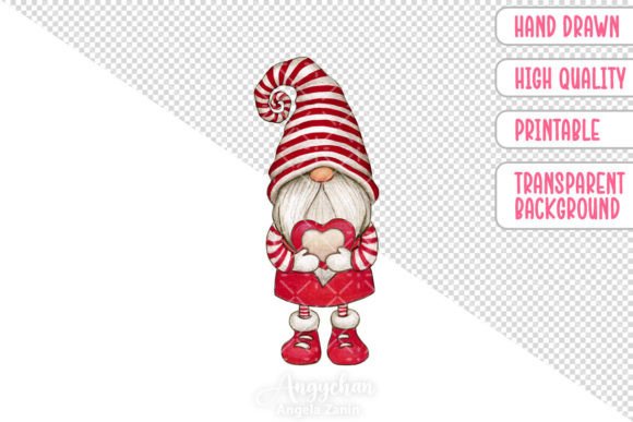 Download Hand Drawn Valentine Gnome with Heart - Premium Resources