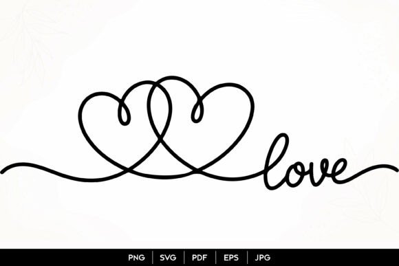 Download Double Heart Love One Line SVG - One line Collection