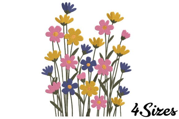 Download Wildflower Garden Embroidery Design - Embroidery design Collection