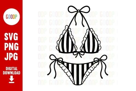Download Striped Bikini Summer Beach SVG - Trip Collection