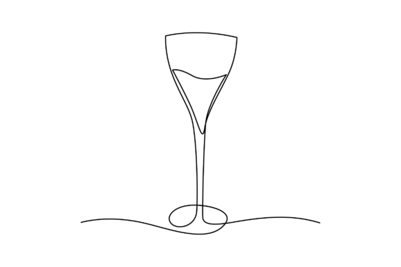 Download One Line Arts of Wine Glass - One line Collection