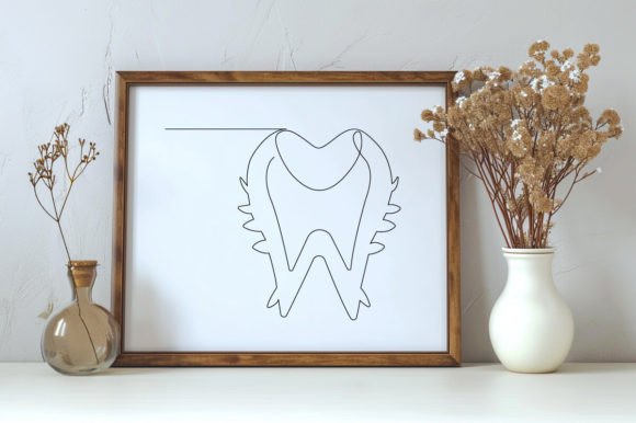 Download Continuous One Line Art Healthy Tooth - One line Collection