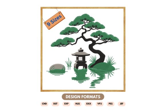 Download Japanese Zen Garden Embroidery Design - Embroidery design Collection