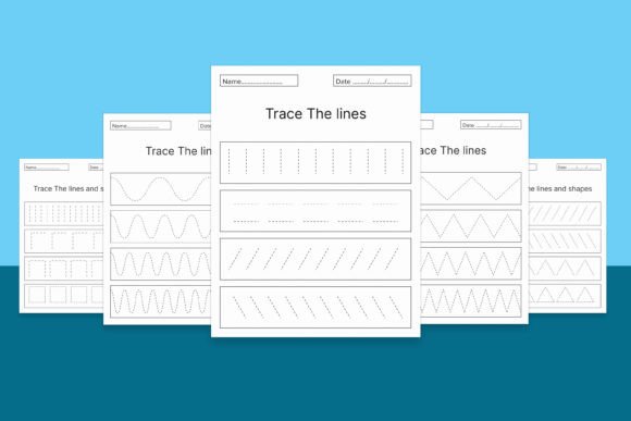 Download Lines and Shapes Tracing Kids Workbook - Lines Collection