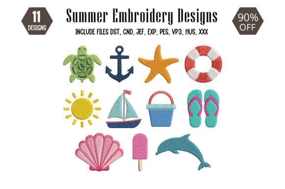 Download Mini Summer Embroidery Design - Embroidery design Collection