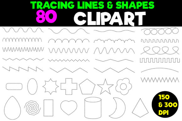 Download Tracing Lines and Shapes Clipart Set - Lines Collection