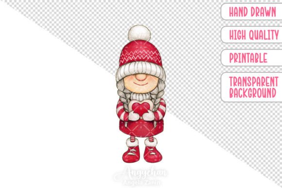 Download Hand Drawn Valentine Gnome Girl - Premium Resources