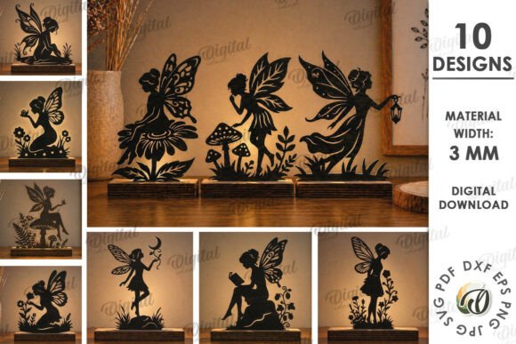 Download 3D Fairy Light Stands Bundle Laser Cut - Stands Collection