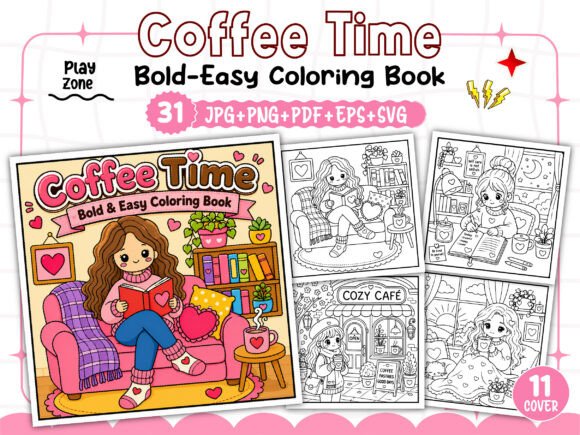 Download Coffee Time Story Coloring Book - Coloring Collection