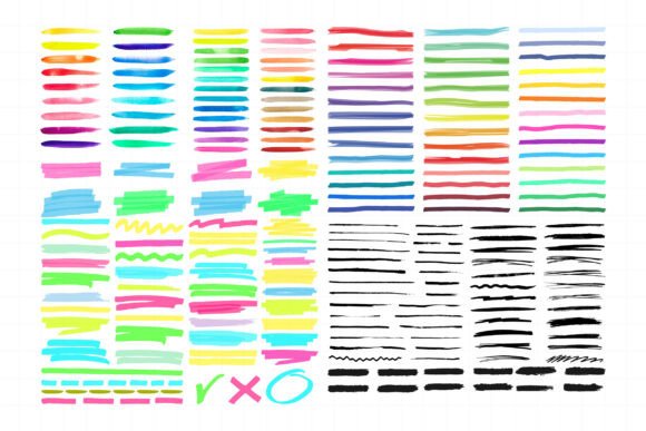 Download Marker Lines. Color Ink Pen Brush Stroke - Lines Collection