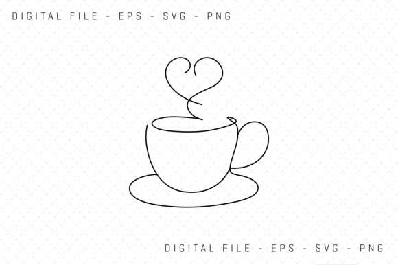 Download Cup of Coffee or Tea One Line Art Svg - One line Collection