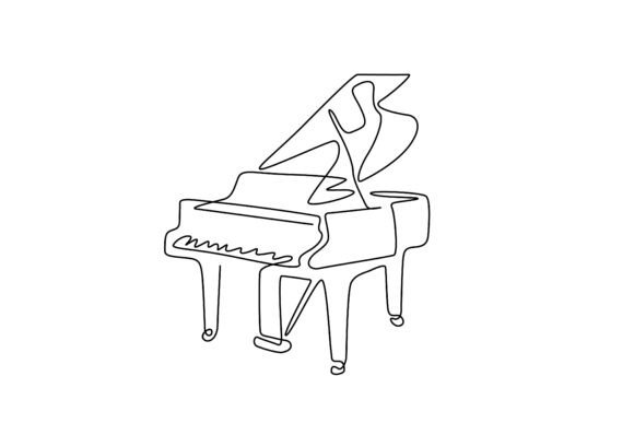 Download One Line Art Piano Music Art - One line Collection